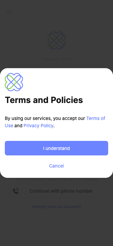 Krok 6: Create account button