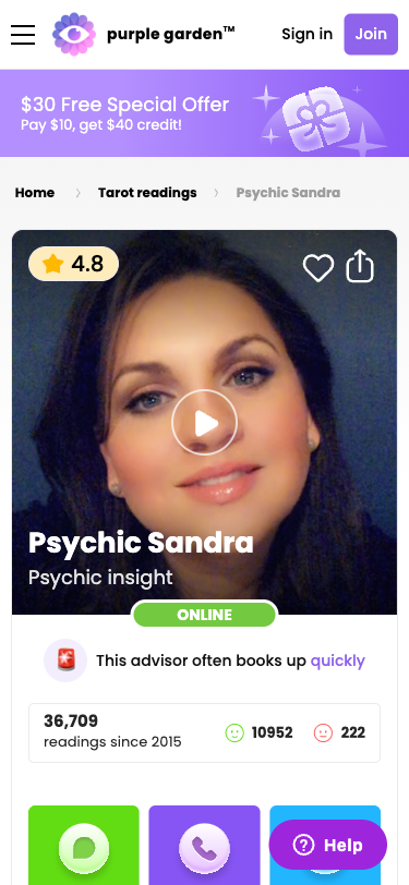 Krok 3: Psychic Sandra advisor karta