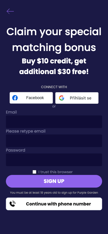 Krok 4: Chat CTA button ($3.99/min)